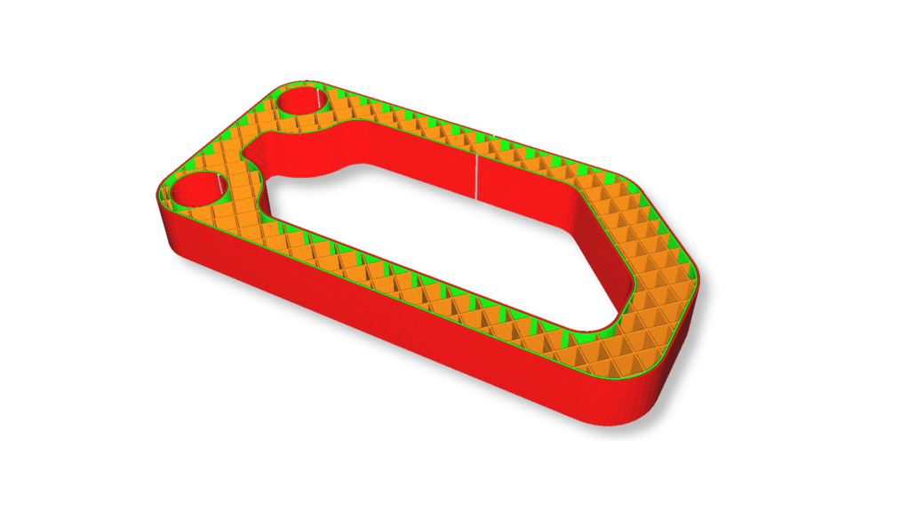 this is a illustration a Grid pattern infill in a 3d print part with 20% density.